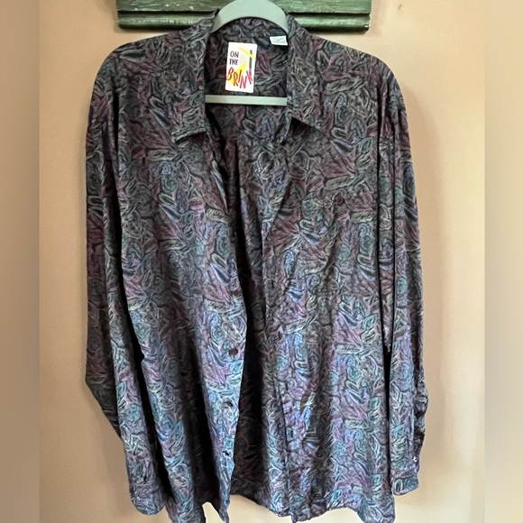 Vintage On The Brink Men's Silk long Sleeved Shirt Size XL - Picture 8 of 14